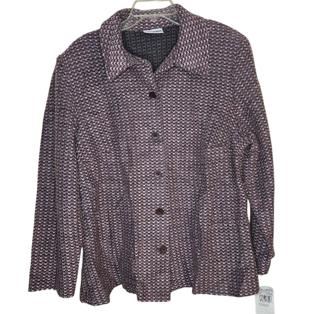NWT 18W Alfred Dunner Roman Holiday Button-Up Mohair Cardigan [0288]